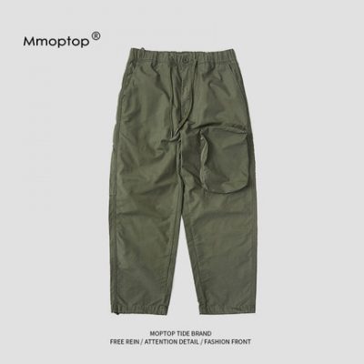 MMOPTOP mùa hè thương hiệu thủy triều Nhật Bản quần yếm nam rộng rãi màu rắn Phiên bản Hàn Quốc của thủy triều quần âu nam quần nam