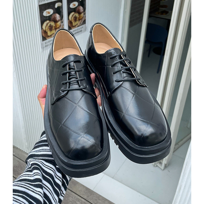 pop nam mùa hè thoáng khí giày da nhỏ của nam giới thời trang Anh kinh doanh chính thức mặc tròn mũi giày dày dưới đáy giày da ren