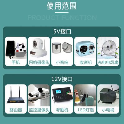 Bộ chuyển đổi nguồn điện 12V / 24V Pin dự phòng Pin Lithium Pin có thể sạc lại đa chức năng với USB Đèn ngủ