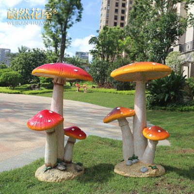 Cảnh quan ngoài trời cảnh quan mô phỏng nấm trường mẫu giáo đồ trang trí công viên sân vườn trang trí hàng thủ công nhựa