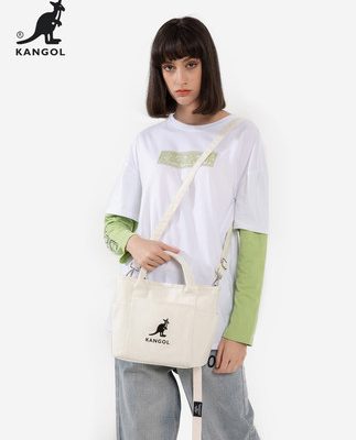 KANGOL chính thức túi vải giản dị nam và nữ cầm tay đeo vai túi bánh bao sinh viên đại học phong cách Hàn Quốc phù hợp