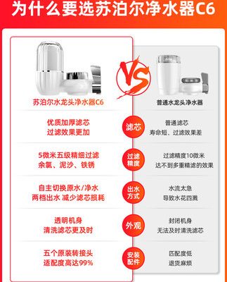 [Supor 758] máy lọc nước vòi bếp gia đình máy lọc nước máy lọc nước siêu lọc mặt trước