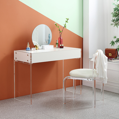 Bàn trang điểm cao cấp acrylic phòng ngủ đơn giản hiện đại nhẹ nhàng bàn trang điểm sang trọng hoàn thiện bàn trang điểm màu đỏ thuần sang trọng