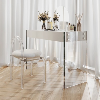 Tủ quần áo bằng đá phiến acrylic phòng ngủ mới căn hộ nhỏ lưới màu đỏ trắng trong suốt bàn trang điểm treo tủ lưu trữ