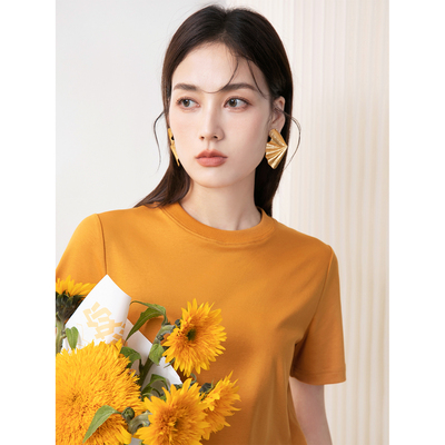 Màu trắng Ý nghĩa áo thun ngắn tay cotton trắng nữ mùa hè in triều 2022 áo sơ mi đáy hàng hiệu mới