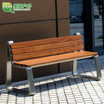 Ghế công viên bằng gỗ rắn ghế ngoài trời Ghế dài bằng thép không gỉ ghế hiện đại tối giản sáng tạo ghế thư giãn ghế ngoài trời Ghế công cộng