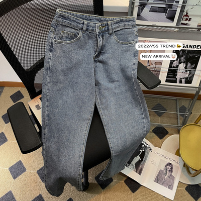 Quần jean của nam giới thẳng rộng rãi quần tây giản dị hợp thời trang quần tây đẹp trai ruffian quần thứ 9 siêu hot cec mùa hè quần mỏng của nam giới