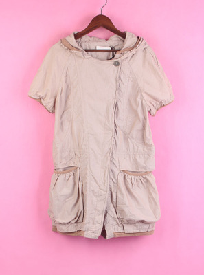 Miễn phí vận chuyển 110XY436 cổ phiếu clipping nhãn phụ nữ mới mùa xuân và mùa thu cardigan có mũ trùm đầu áo khoác ngắn tay áo khoác trên