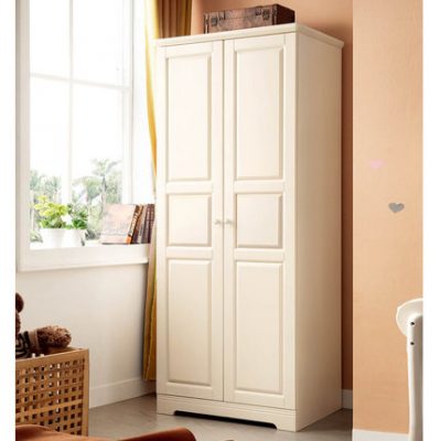 Tủ quần áo trẻ em bằng gỗ nguyên chất rắn chắc tủ quần áo cô gái căn hộ nhỏ nội thất phòng ngủ cửa xoay hai cánh cửa lưu trữ tủ quần áo tiết kiệm