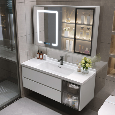 Ánh sáng sang trọng hiện đại tối giản tủ phòng tắm kết hợp gốm sứ một chậu rửa tay chậu rửa gương phòng tắm bộ chậu rửa