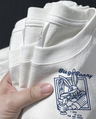 Áo thun nam ngắn tay cotton Mỹ nặng 230g thiết kế cảm giác thích hợp mùa hè lỏng triều in thương hiệu cặp đôi mặc