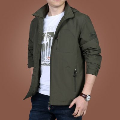 Áo khoác mùa xuân của nam giới cỡ lớn áo khoác bình thường của nam giới mùa xuân và mùa thu lỏng lẻo của đàn ông trung niên áo mùa xuân của nam giới 2022 mới