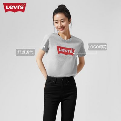 Levi's® Levi's 22 Xuân / Hè mới cho nữ áo phông ngắn tay cổ tròn màu xám 17369