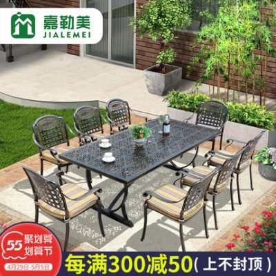 Bàn ghế ngoài trời nhôm đúc sân vườn thư giãn bàn ghế dài sân vườn ngoài trời sắt rèn kết hợp sân thượng biệt thự bàn ăn ghế ngồi bàn ghế