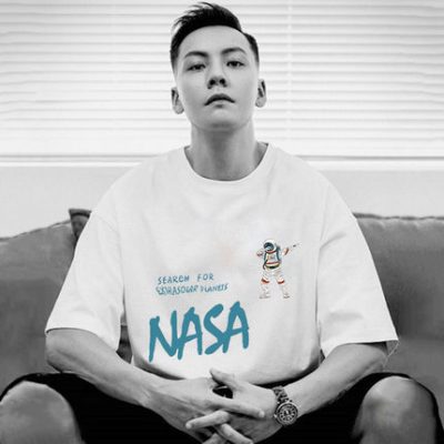 NASA Joint American 220g cotton mùa hè dày dặn Trung Quốc áo thun nam ngắn tay áo thun nửa tay áo sơ mi đáy