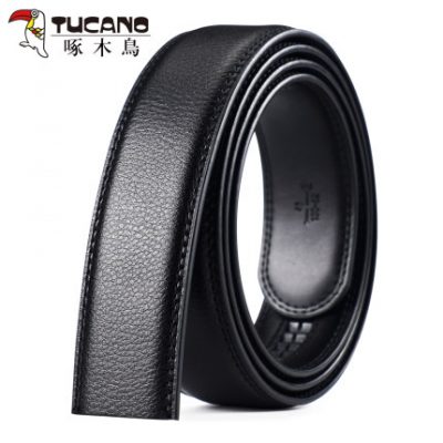 Thắt lưng nam chim gõ kiến không có đầu thắt lưng da thân triều đơn giản không có đầu khóa thắt lưng quần da bò nguyên chất tự động không đầu