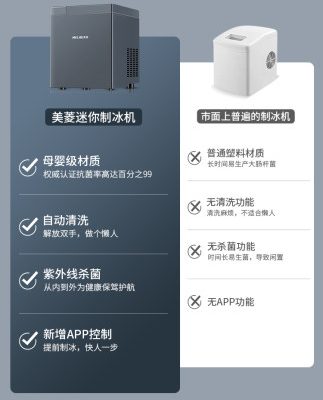 Máy làm đá meiling gia đình công suất nhỏ nhỏ ký túc xá phòng ngủ tự động whisky đá khúc côn cầu Máy làm đá viên