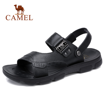 Dép lạc đà Nam Da thật Da lớp trên cùng Da mềm Đế mềm Da công sở Thương mại Giày đi biển của nam giới Thường xuyên đi biển hở ngón chân