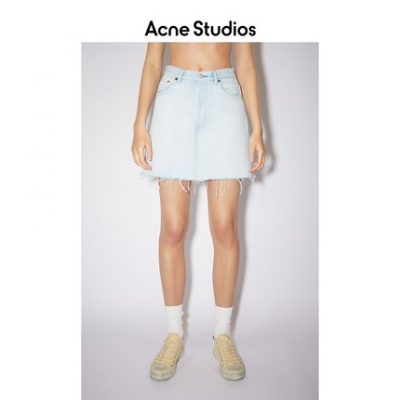 Acne Studios Ladies Distressed Denim Skirt A-Line Skirt AF0246-AAV