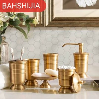 Mỹ sáng tạo đồng phòng tắm cung cấp đồ trang trí bộ bàn chải đánh răng ngăn đựng xà phòng rửa cốc cốc lưu trữ cốc nhà