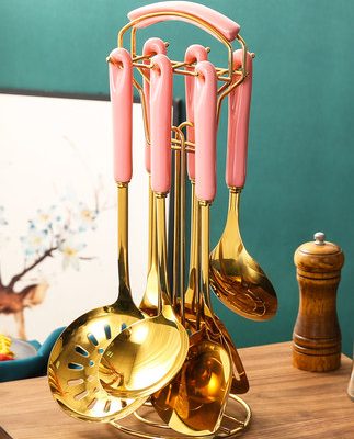 Bộ thìa thìa nấu ăn kiểu Bắc Âu thìa thép không gỉ thìa chiên thìa súp thìa đồ dùng nhà bếp gia dụng Daquan