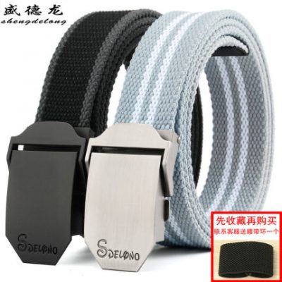 Thắt lưng nam vải bố khóa trơn tự động thắt lưng đơn giản phiên bản hàn quốc hipster cá tính trẻ trung sinh viên cộng quần dài