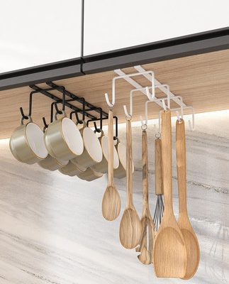 Giá để cốc chén đục lỗ miễn phí Kệ lưu trữ dụng cụ nhà bếp Tủ đựng muỗng đa năng gia dụng dưới giá