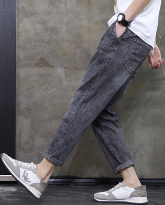 Quần jean nam mùa hè 2022 xu hướng mới quần dài 9 điểm rộng rãi quần 9 điểm retro rửa sạch quần nam thương hiệu thủy triều
