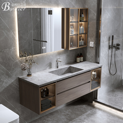 Hiện đại tối giản nhẹ nhàng tấm đá sang trọng tích hợp tủ phòng tắm kết hợp chậu rửa tay bộ chậu rửa phòng tắm