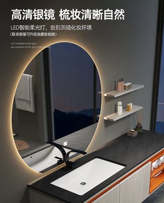 Tủ phòng tắm bằng đá phiến kết hợp phòng tắm tối giản hiện đại chậu rửa chậu rửa hồ bơi gương tròn ánh sáng tủ chậu rửa sang trọng