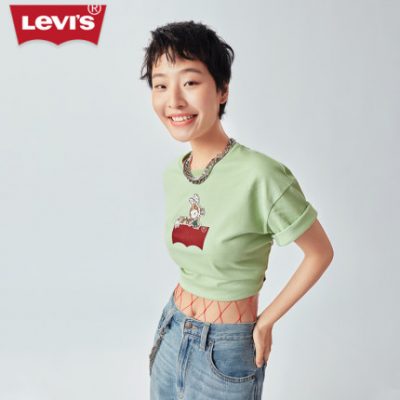 Bộ sưu tập Levi's® x SooyaStudio Bộ sưu tập mùa hè mới của phụ nữ áo thun ngắn tay cắt trên cùng A4386