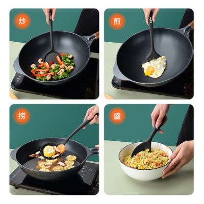 Chảo chống dính silicone spatula của Đức đặc biệt nhiệt độ cao nấu ăn spatula thực phẩm cấp súp chao nhà bếp bộ 1789