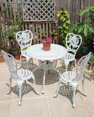 Bàn ghế ban công sân vườn ngoài trời tối giản hiện đại bàn ghế nhôm đúc ba hoặc năm bộ bàn ghế sắt rèn sân vườn chống nắng mưa