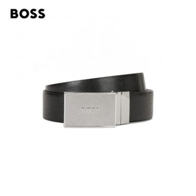 Dây lưng da Ý hai mặt khóa hai mặt của HUGO BOSS Hugo Boss nam 2022