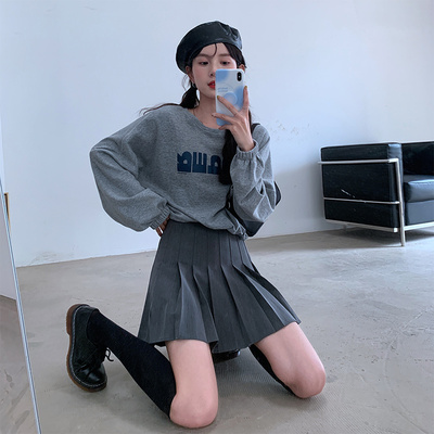 SINGSONG váy xếp ly của phụ nữ 2022 mùa xuân và mùa hè eo cao một dòng váy mỏng phong cách đại học mùa xuân và mùa hè váy