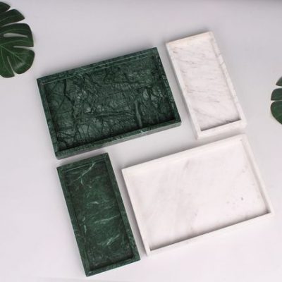 Khay đá cẩm thạch phòng tắm đồ vệ sinh cá nhân phòng tắm khách sạn chậu rửa khăn cốc đánh răng bàn chải đánh răng khay lưu trữ Bắc Âu