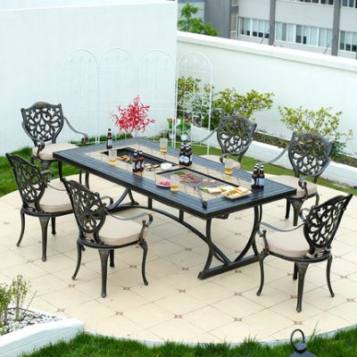 Bàn ghế nhôm đúc phong cách châu âu bàn ghế ngoài trời kết hợp sân vườn ngoài trời thư giãn bàn ghế sắt ban công sân thượng ngoài trời