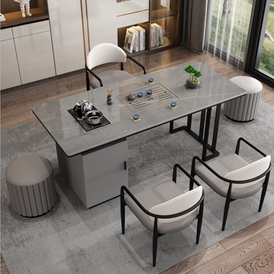 Bàn trà đá phiến sang trọng nhẹ kết hợp ban công nhà tối giản hiện đại bàn trà nhỏ bàn trà văn phòng bộ bàn trà bộ một