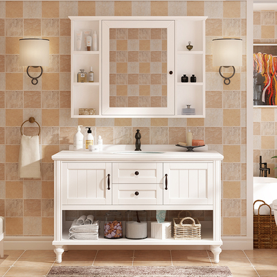 Phòng tắm Slate Tủ phòng tắm gỗ sồi mỹ kết hợp chậu rửa đặt sàn hồ bơi chậu rửa bằng gỗ nguyên khối nhà vệ sinh