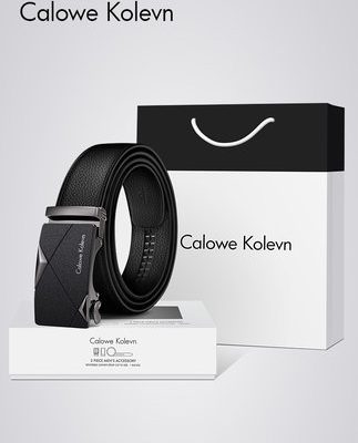 Thắt lưng nam da thật Calowe Kolevn khóa tự động đầu lớp thắt lưng nam da bò thắt lưng nam công sở thắt lưng nam