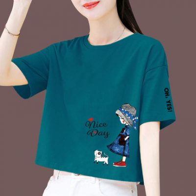 Áo thun trơn ngắn tay ngắn tay nữ nhỏ 2022 xuân hè mới cạp cao mỏng phiên bản Hàn Quốc tất cả các trang phục kết hợp