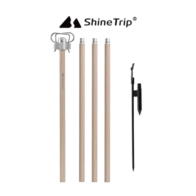 Đèn chiếu sáng Shanqu Shine Trip đứng ngoài trời gấp kính thiên văn hai đầu bằng gỗ vân gỗ cột đèn chiếu sáng hợp kim nhôm đèn gỗ rắn treo