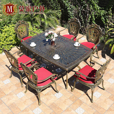 Bàn ghế nhôm đúc ngoài trời Mojia ngoài trời bàn ghế thư giãn ngoài trời sắt rèn bộ ngũ sự kết hợp bàn ghế sân vườn ngoài trời