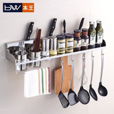 Giá nhà bếp bằng thép không gỉ 304 treo tường vật tư đồ dùng cửa hàng bách hóa nhỏ giá dao giá kho gia vị