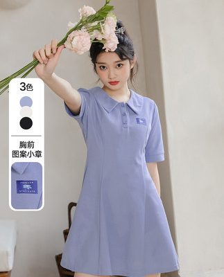 cổ áo váy polo của phụ nữ 2022 mới váy mùa hè váy áo sơ mi nhỏ mỏng tính khí váy ngắn