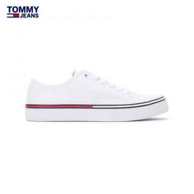 Tommy 22 mới cho mùa xuân và mùa hè thời trang nam LOGO vá giày vải thường ren EM0EM00962