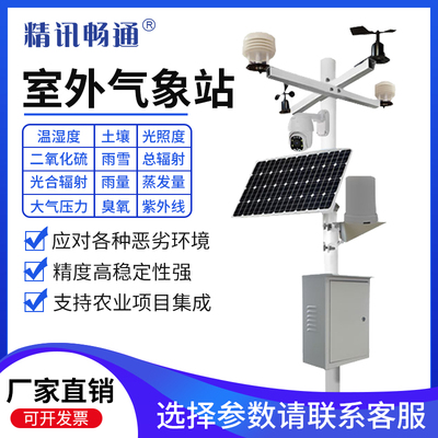 Khuôn viên trạm thời tiết nhiệt độ ngoài trời và độ ẩm lượng mưa tốc độ gió hướng gió năng lượng mặt trời ngoài trời thiết bị giám sát khí hậu