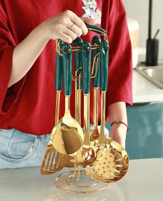 Bộ thìa ăn bảy món có giá trị cao Bộ dụng cụ nhà bếp trọn bộ Bộ thìa xẻng Dụng cụ nhà bếp Bắc Âu