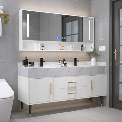 Slate đôi chậu rửa tủ phòng tắm kết hợp phòng tắm tối giản hiện đại bàn trang điểm tùy chỉnh chậu rửa chậu rửa tủ gương