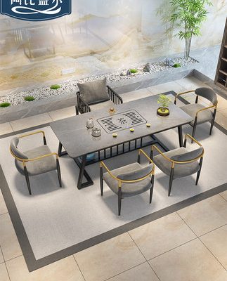 Bàn trà và ghế kết hợp văn phòng nhà hiện đại tối giản mới ban công Trung Quốc bàn trà nhỏ một bàn trà đá sang trọng nhẹ nhàng